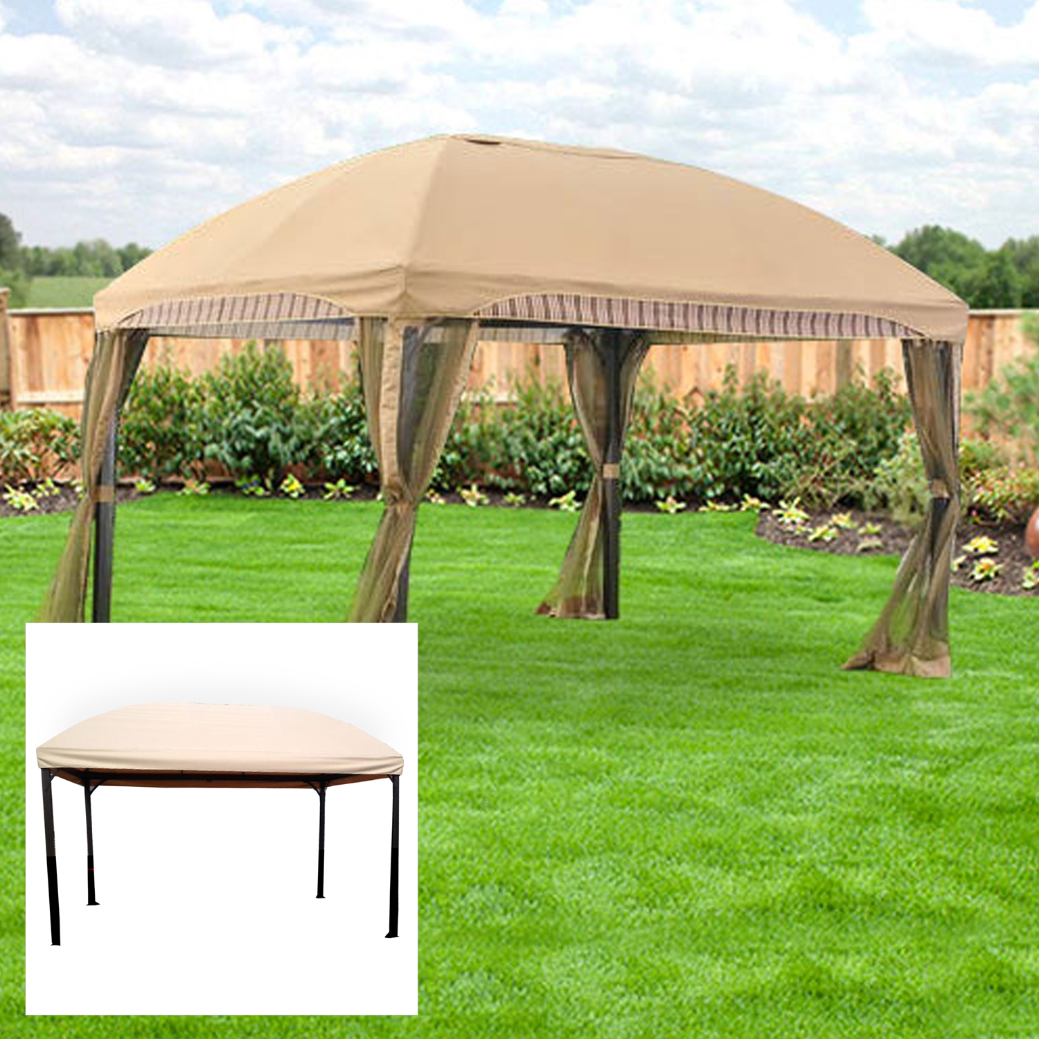 Menards Domed Gazebo Replacement Canopy - RipLock 350