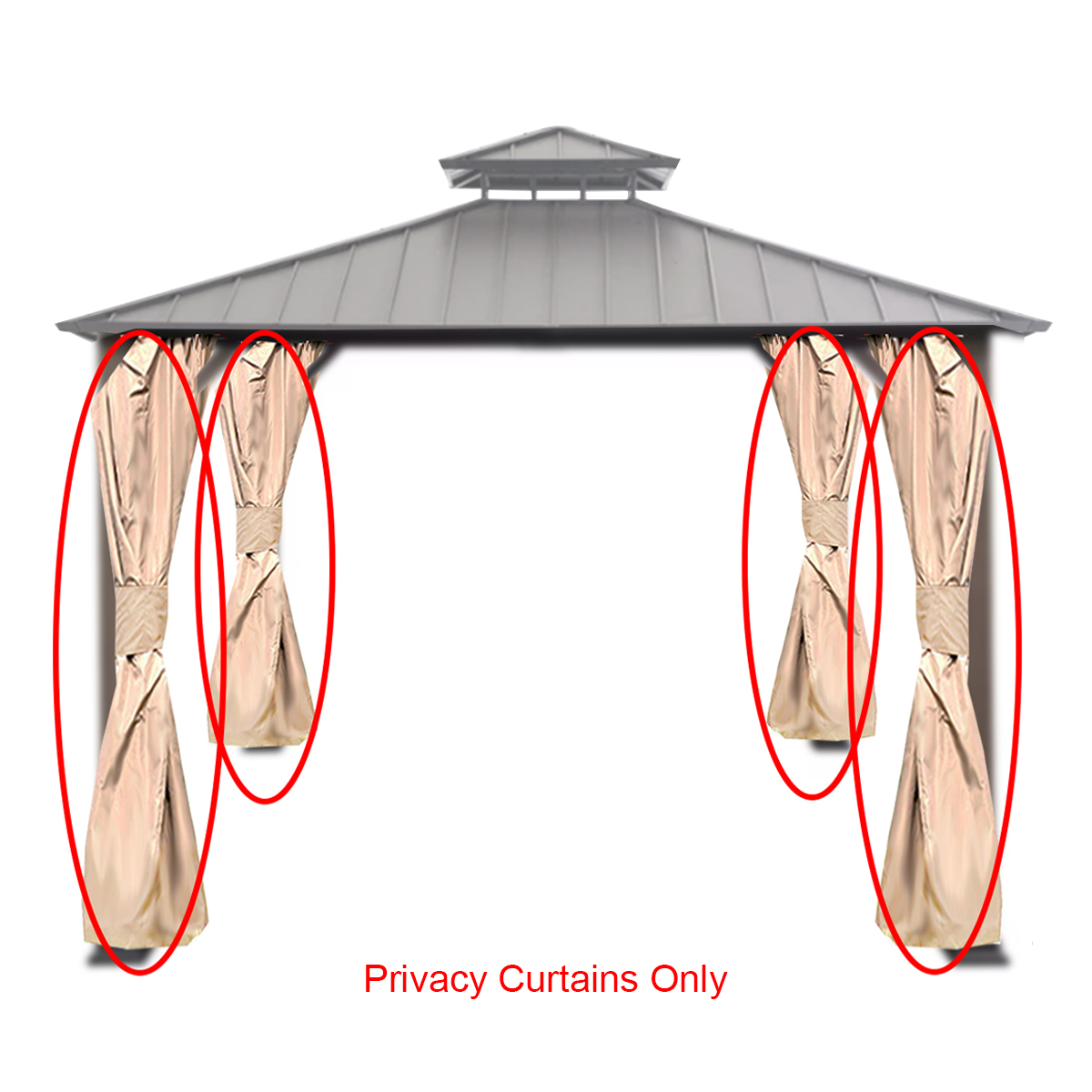 Universal Privacy Curtain Set for 10' X 10' Hard Top Gazebo