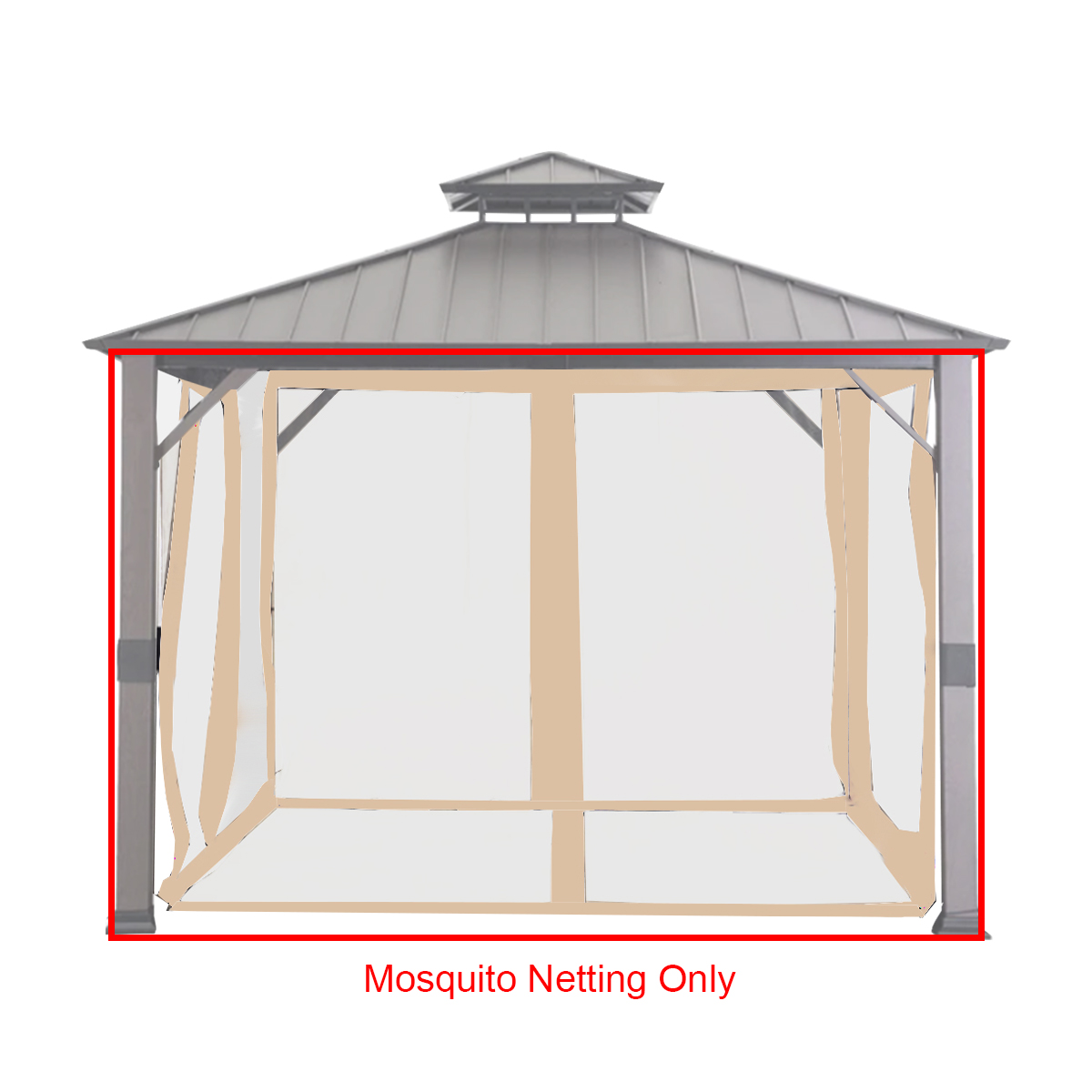 Universal Replacement Netting Set for 10' X 10' Hard Top Gazebo