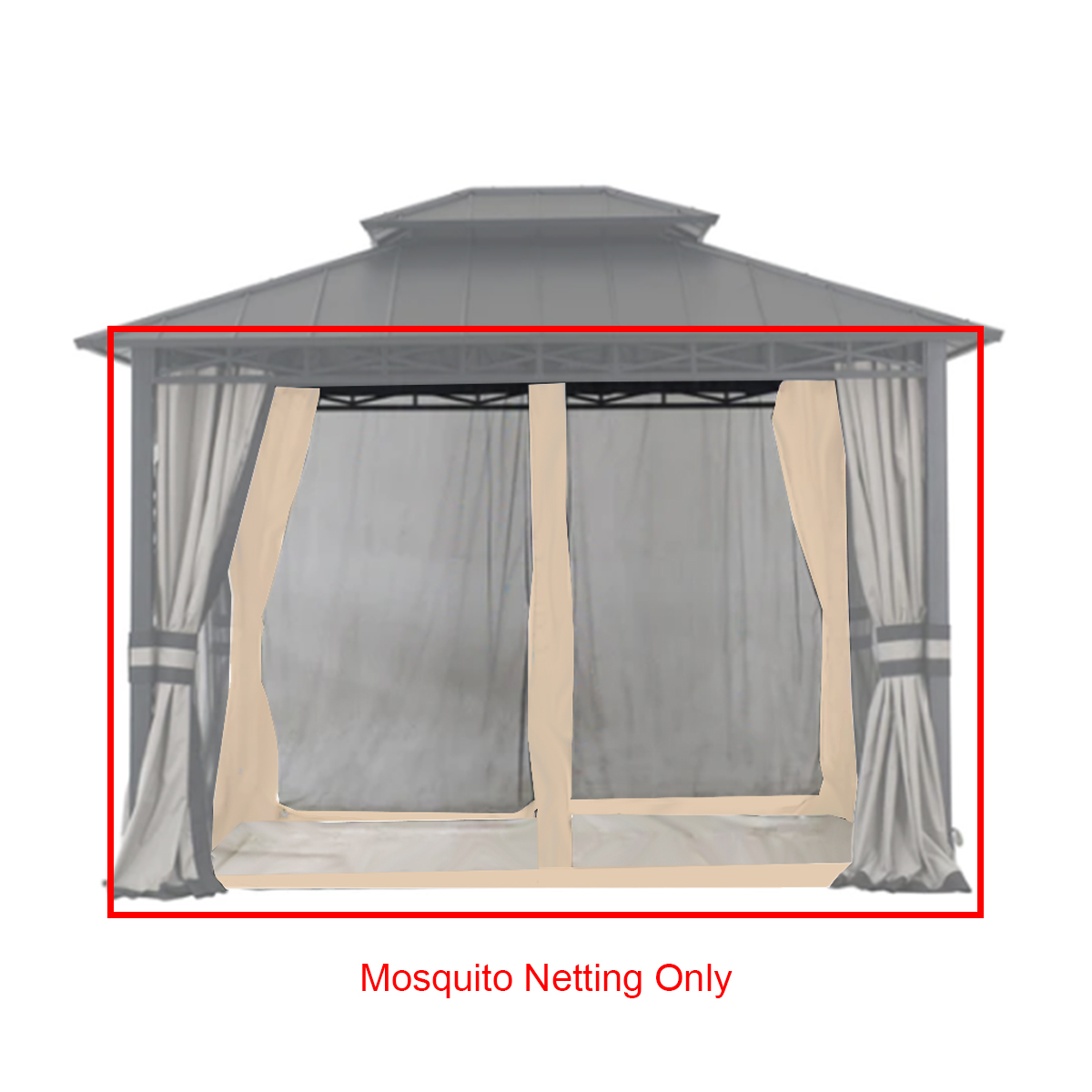 Universal Replacement Mosquito Netting Set for 11' X 9' Hard Top