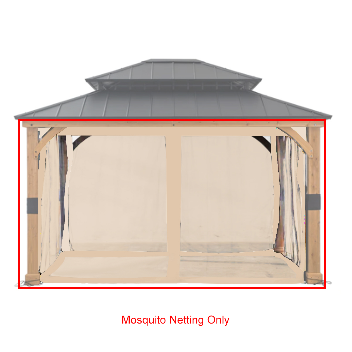 Universal Replacement Mosquito Netting Set for 10' X 12' Hard To