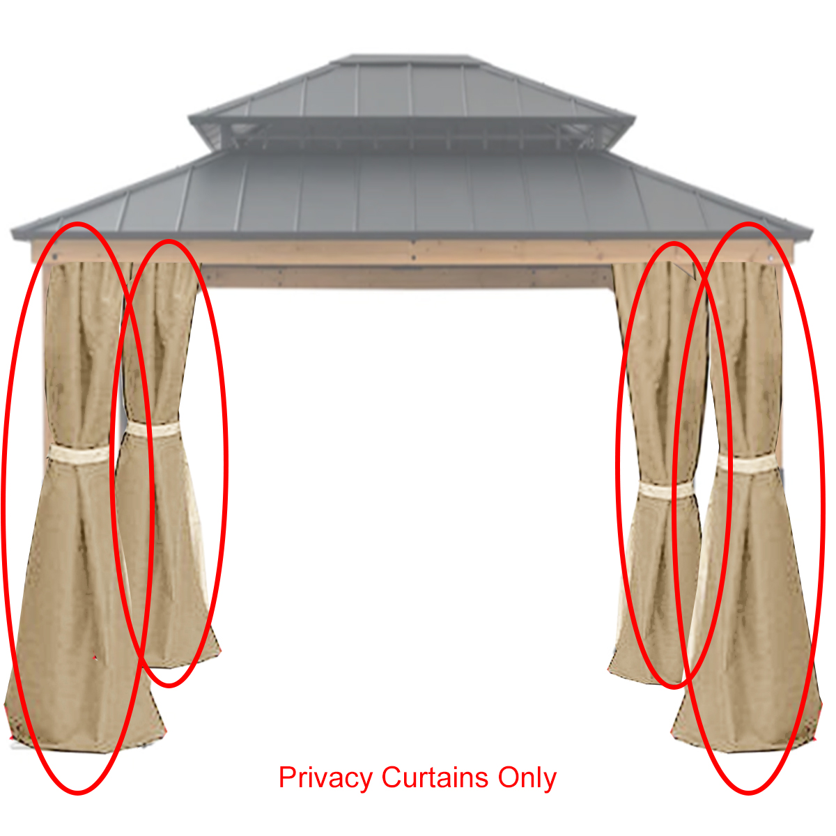 Universal Replacement Privacy Curtain Set for 10' X 12' Hard Top