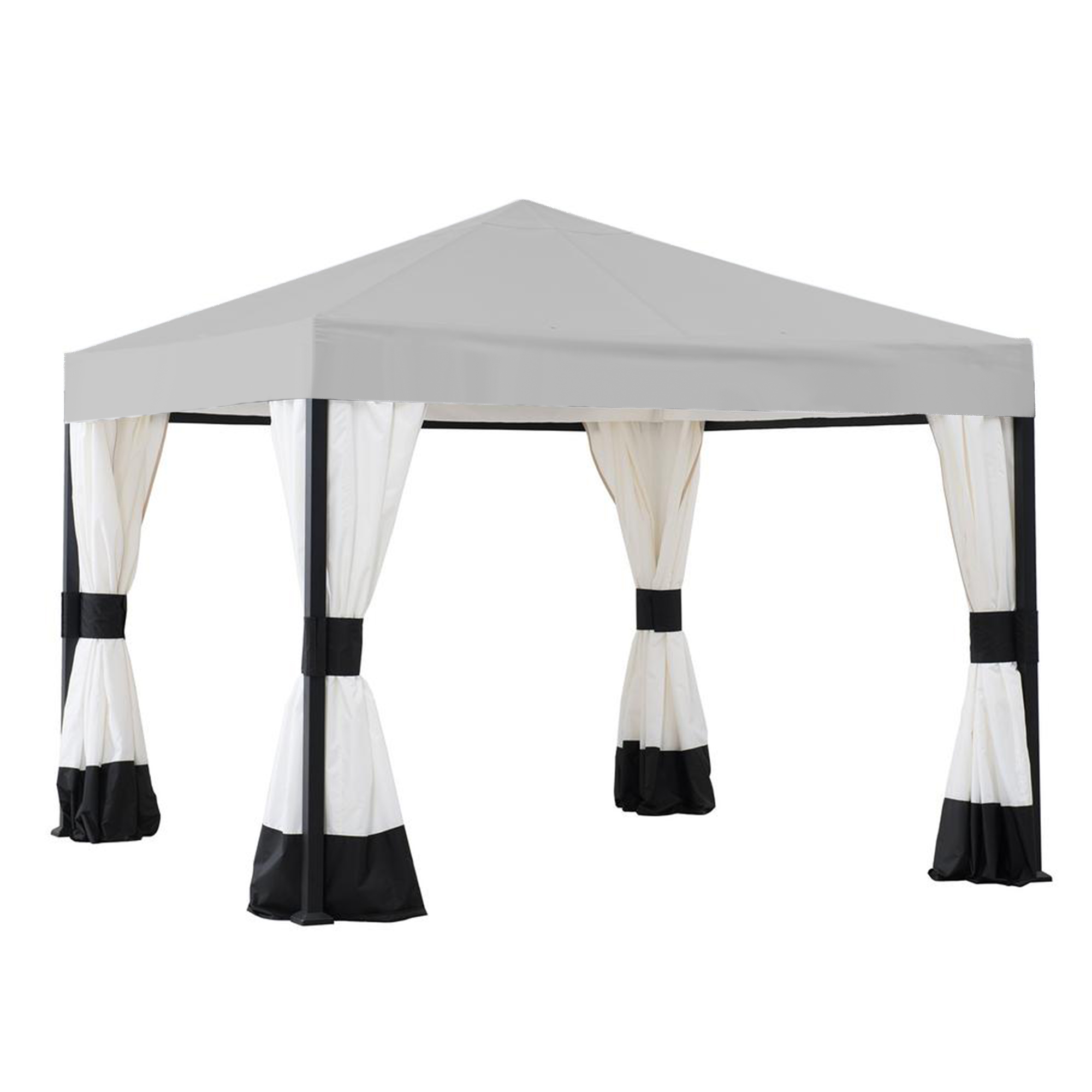 Replacement Canopy for Black and White Gazebo - Riplock 350