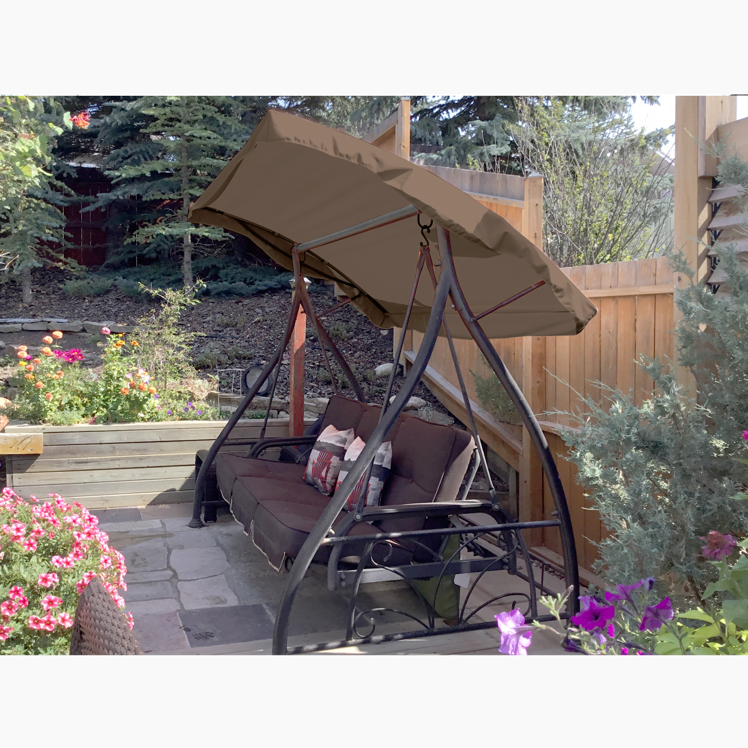 Replacement Canopy for Costco Round Side Table Swing - Nutmeg