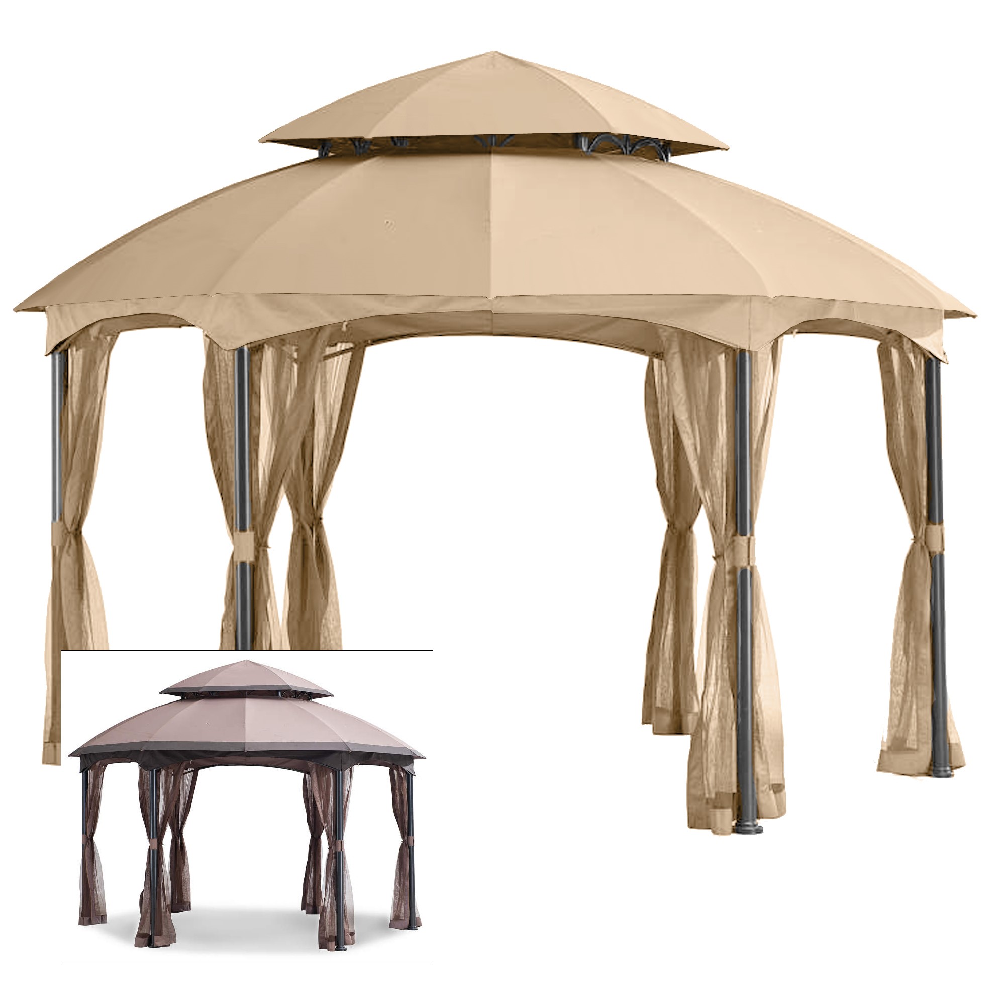 Replacement Canopy for Heritage Hex Gazebo - Riplock 350