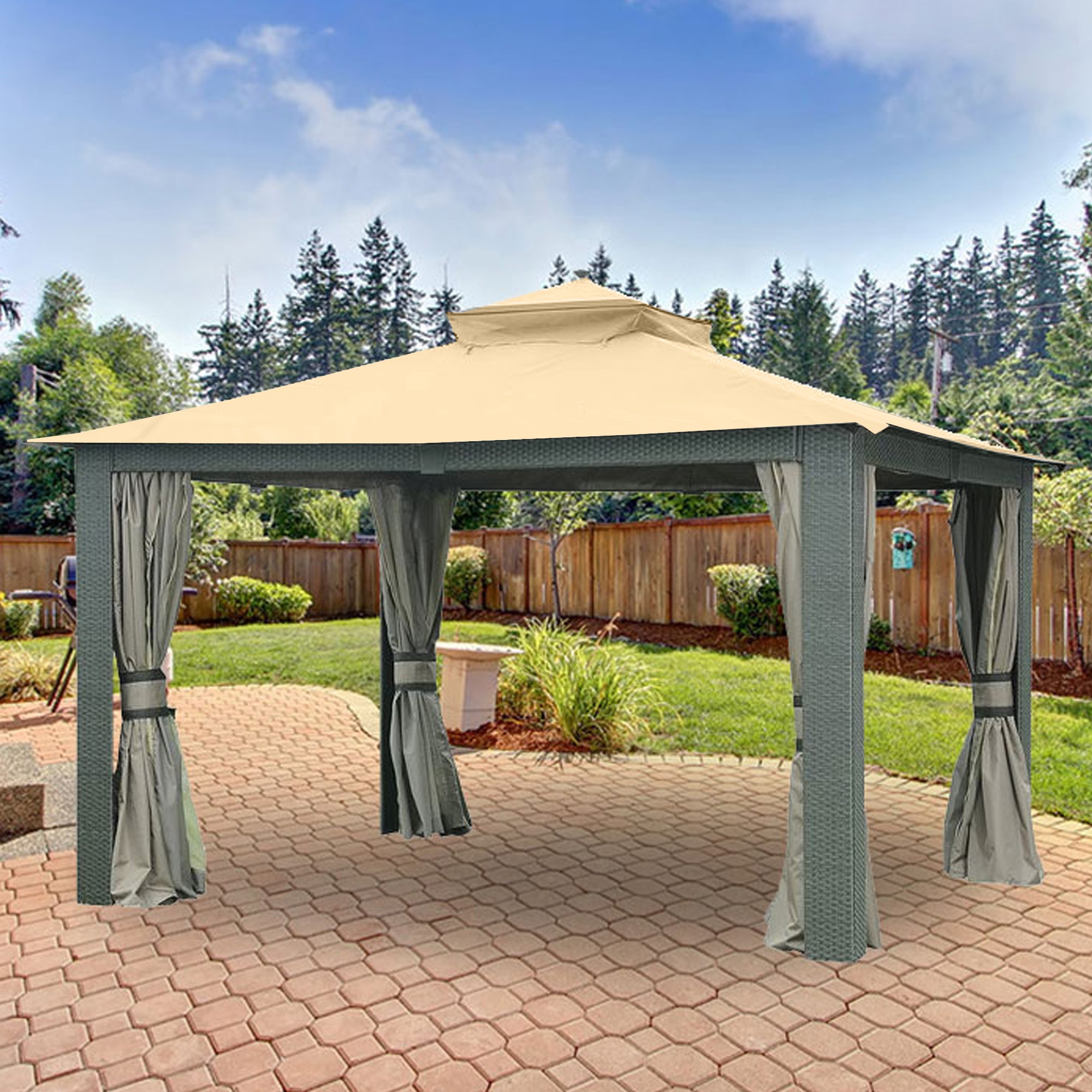 Replacement Canopy for Wicker 10 x 12 Gazebo - RipLock 350