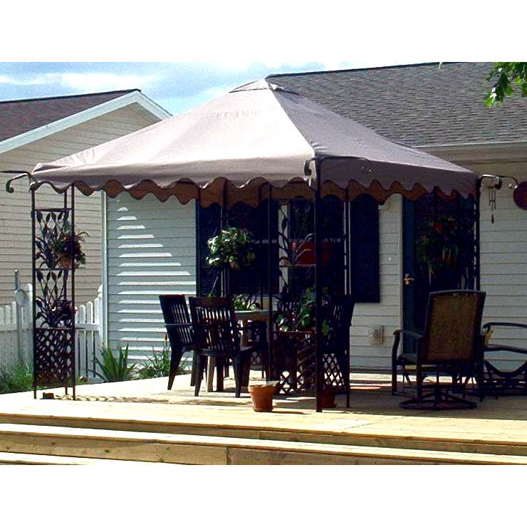 Leaf Motif Scalloped Edged Gazebo Canopy - RipLock 350