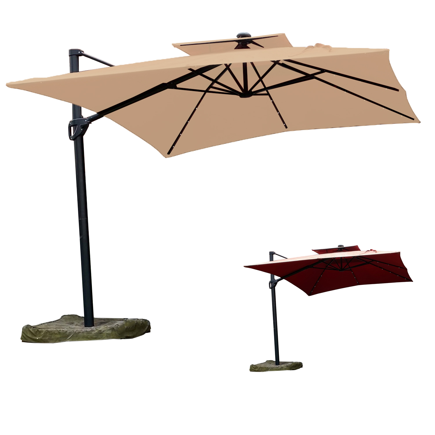 Replacement for Allen Roth Two Tiered Square Umbrella - Riplock