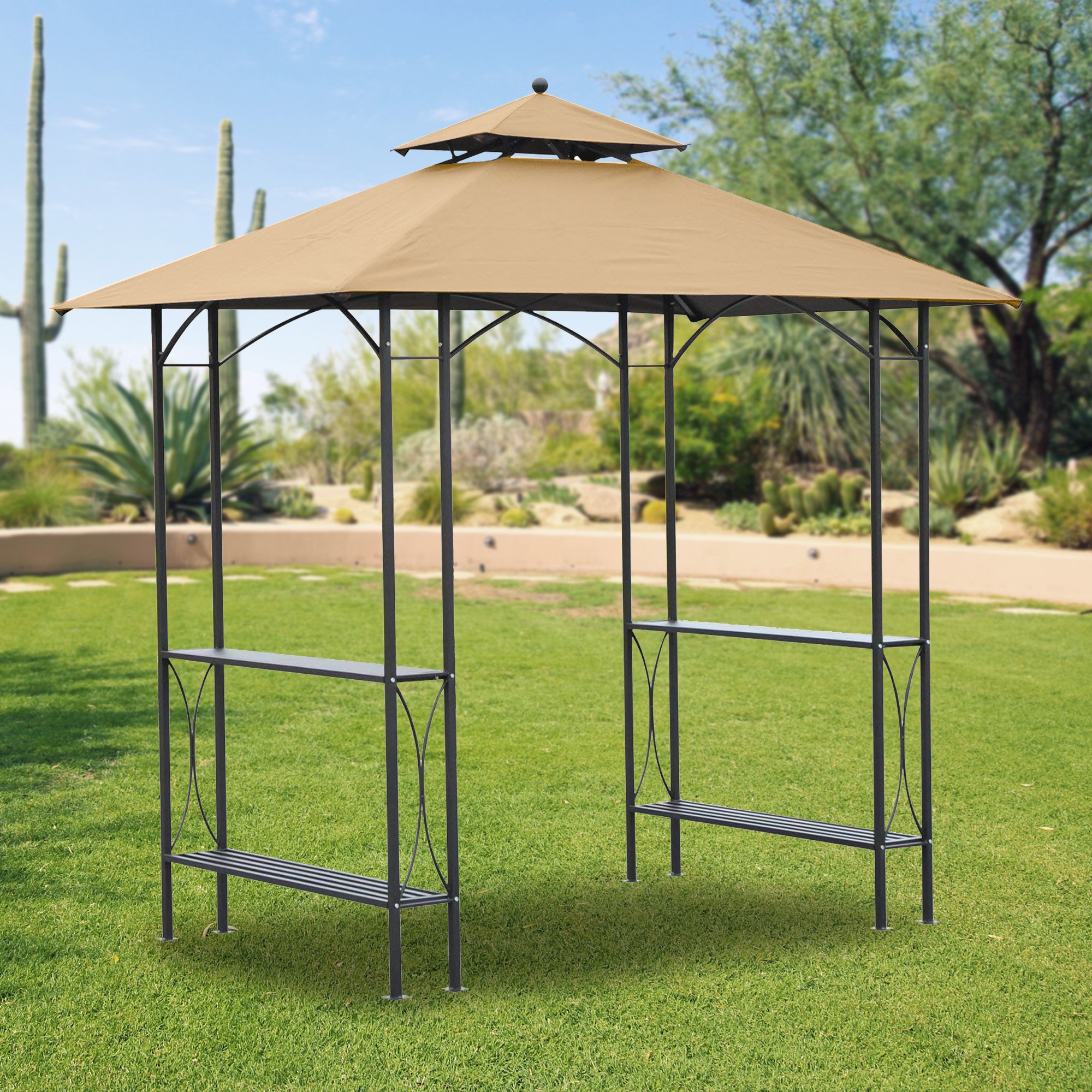Replacement Canopy for US84C-0080131 Grill Gazebo with Bar Shelv